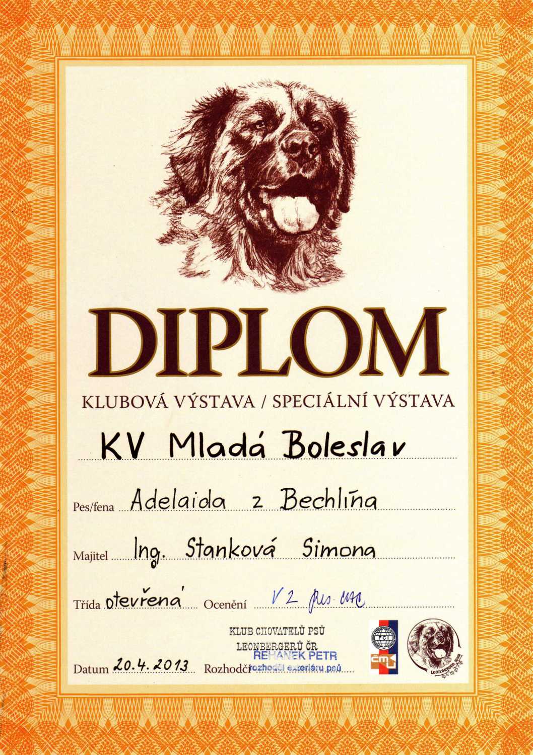Adelaida KV KCHL 20.4.2013 - diplom